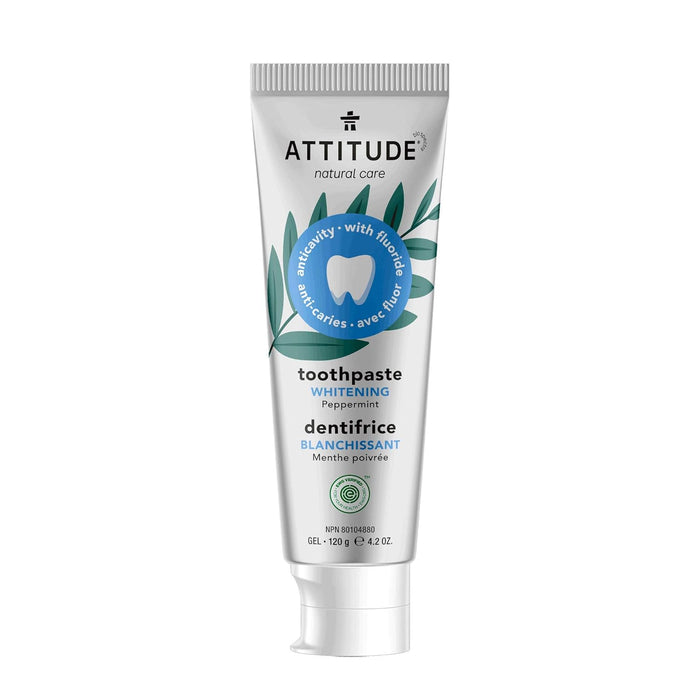 ATTITUDE Toothpaste with Fluoride Whitening Peppermint 4.2 Oz