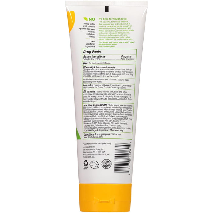 Alba Botanica  Acne Dote Maximum Strength Face & Body Scrub 8 Oz