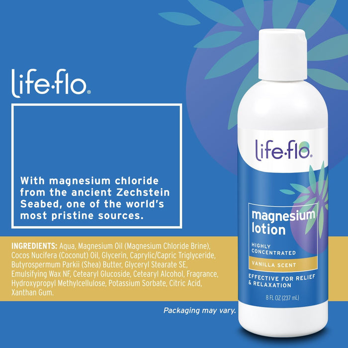 Life-Flo Health Products  Magnesium Lotion Vanilla  1 Each  8 Oz