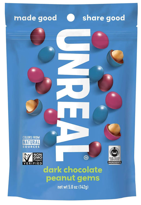 Unreal  Dark Chocolate Peanut Gems   5 Oz