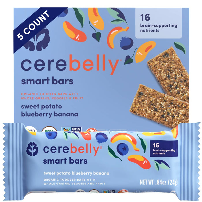 Cerebelly  Whole Grain Bars Blueberry Banana Sweet Potato   4.2 Oz