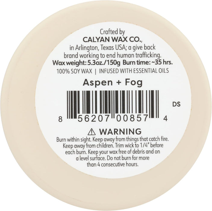 Calyan Wax Co.  Aspen +Fog Soy Candle    5.3 Oz