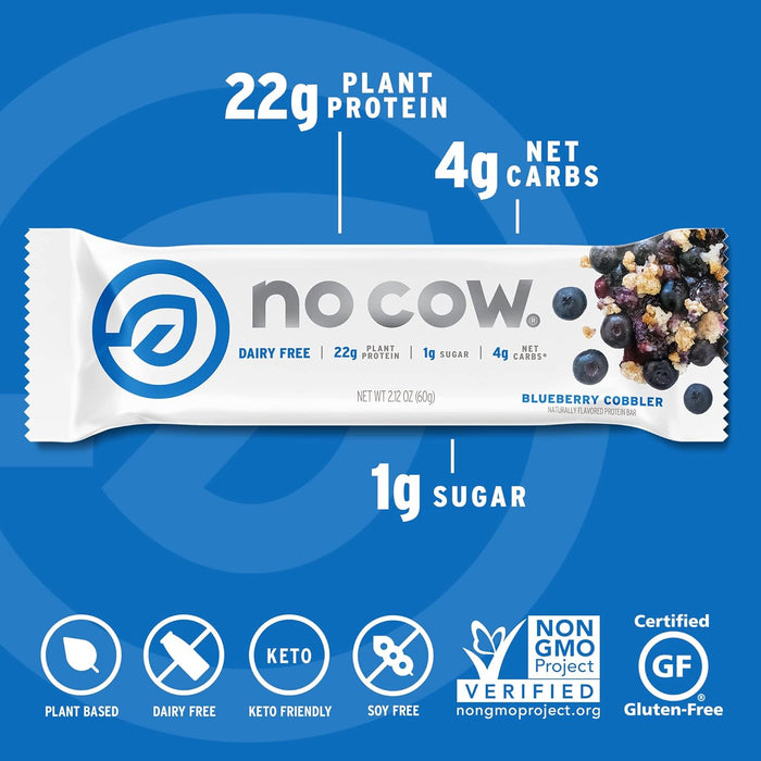 No Cow Bar  Blueberry Cobbler   2.12 Oz