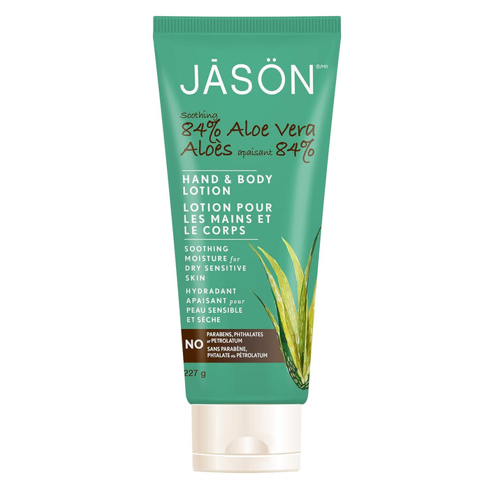 JASON Hand & Body Lotion; Soothing 84% Aloe Vera 8 OZ