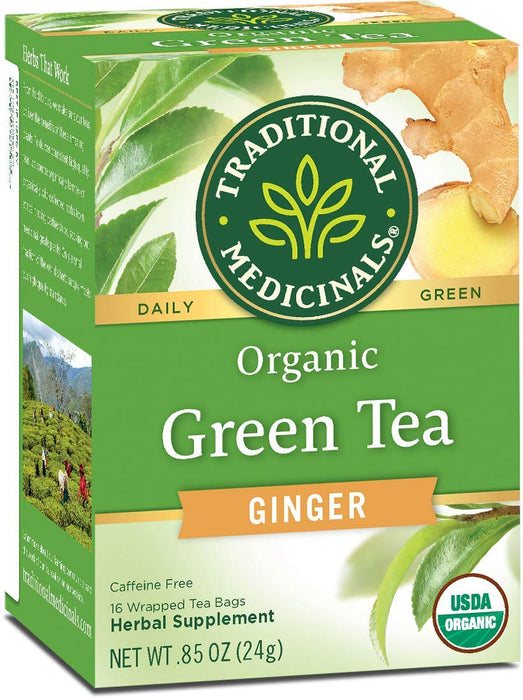 Traditional Medicinals  Organic Green Tea Ginger  16 Bag