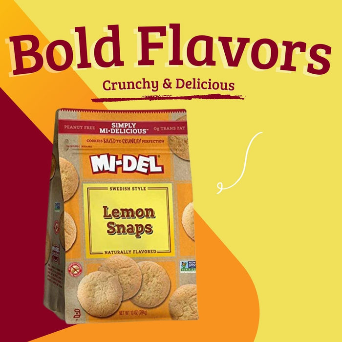 Mi-Del  Swedish Style Lemon Snaps Cookies Bag  10 Oz