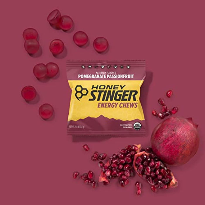 Honey Stinger Energy Chew Organic Pomegranate Passion Fruit 1.8 Oz