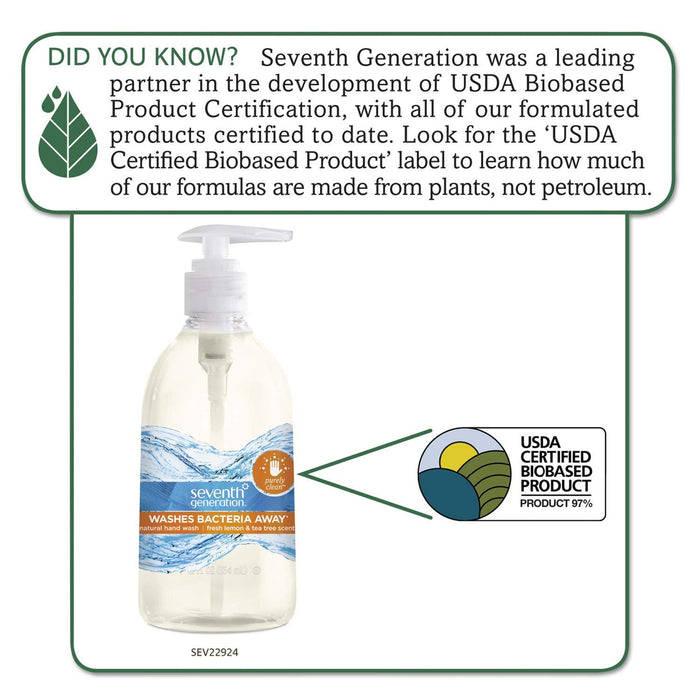 Seventh Generation  Hand Wash Fresh Lemon And Tea Tree  12 Fl