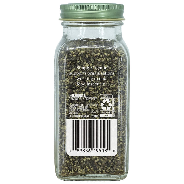 Simply Organic  Black Pepper Coarse Organic  2.47 Oz