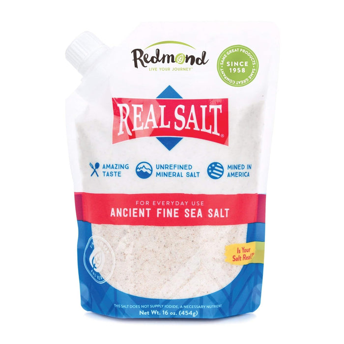 Real Salt  Redmond Ancient Fine Sea Salt Pouch  16 Oz