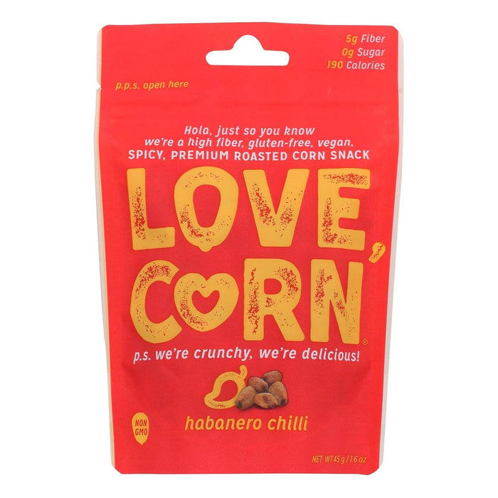 Love Corn  Habanero Chili Roasted Crunchy Corn Snack  1.6 Oz