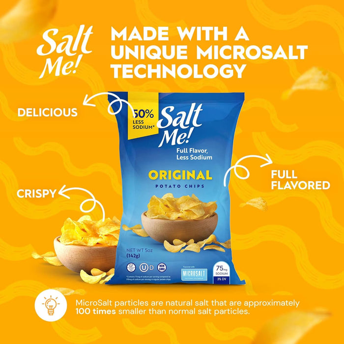 SaltMe Gluten Free Less Sodium Potato Chips Original 5oz