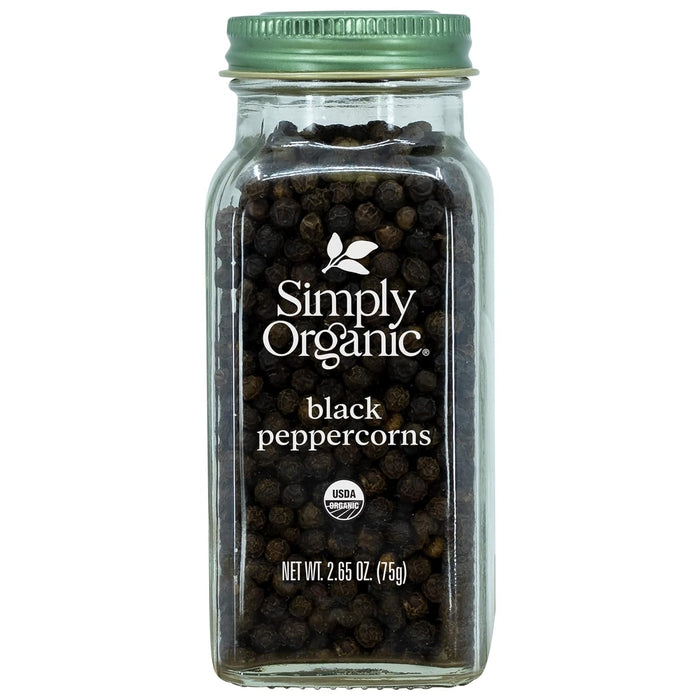 Simply Organic  Organic Black Peppercorns  2.65 Oz