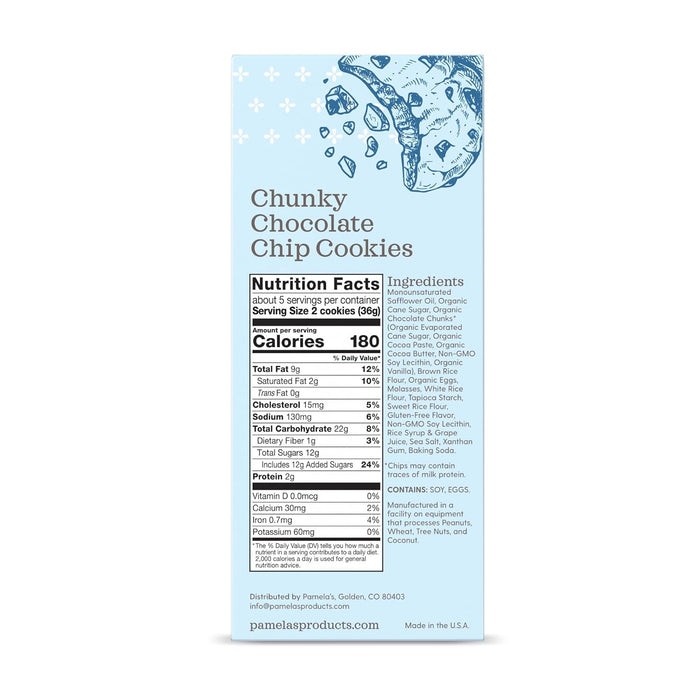 Pamela'S  Cookies Chunky Chocolate Chip Gluten Free  6.25 Oz