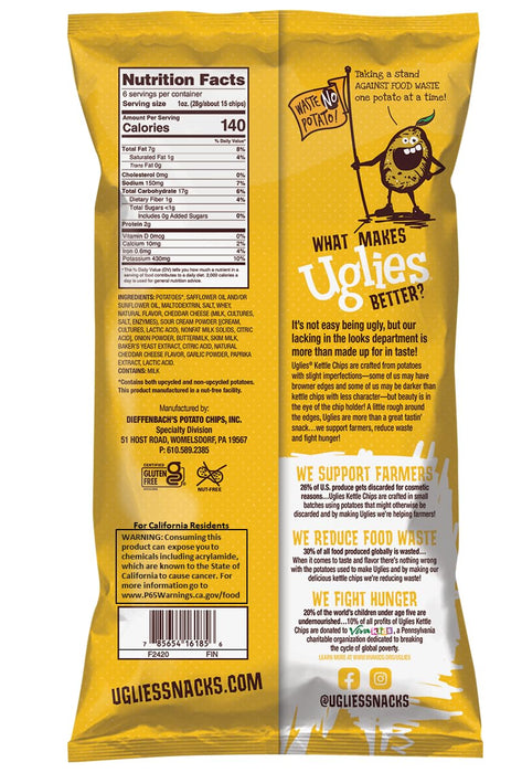 Uglies  Potato Chips Cheddar & Sour Cream  6 Oz