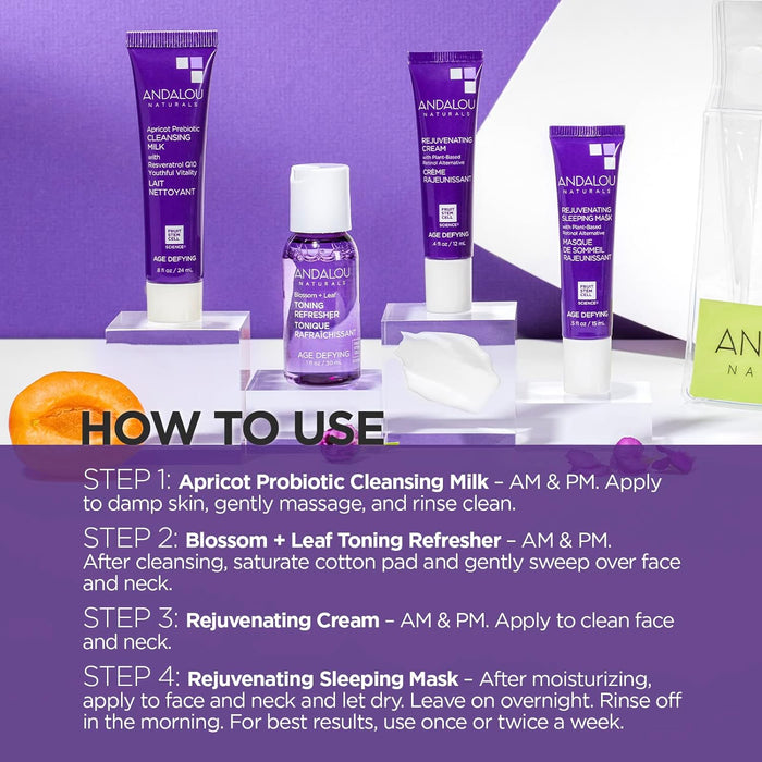 Andalou Naturals On The Go Essentials  The Age Defying Routine 4 Ct 2.7 Fl