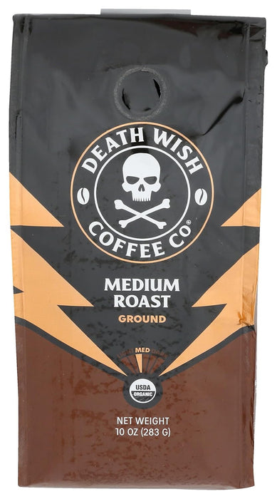 Death Wish Coffee  Organic Ground Coffee Medium Roast   10 oz