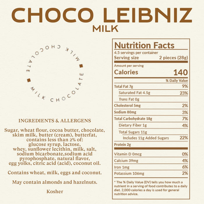 Bahlsen  Leibniz Milk Chocolate Biscuits  4.4 Oz