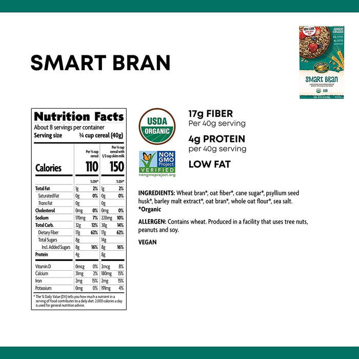 Nature'S Path Organic Smart Bran Cereal With Psyllium & Oat Bran   10.6 Oz