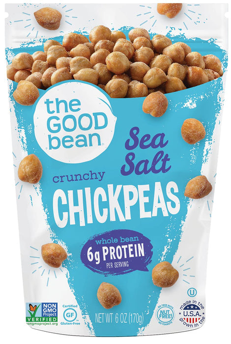 The Good Bean  Crispy Crunchy Chickpea Snacks Sea Salt  6 Oz