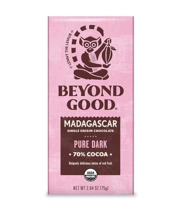 Beyond Good  Madagascar Pure Dark Chocolate Bar 70 Percent Cocoa    2.64 Oz