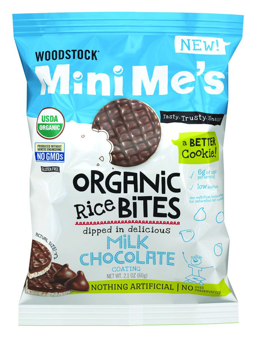 Woodstock Mini Mes  Organic Milk Chocolate Rice Bites  2.1 Oz