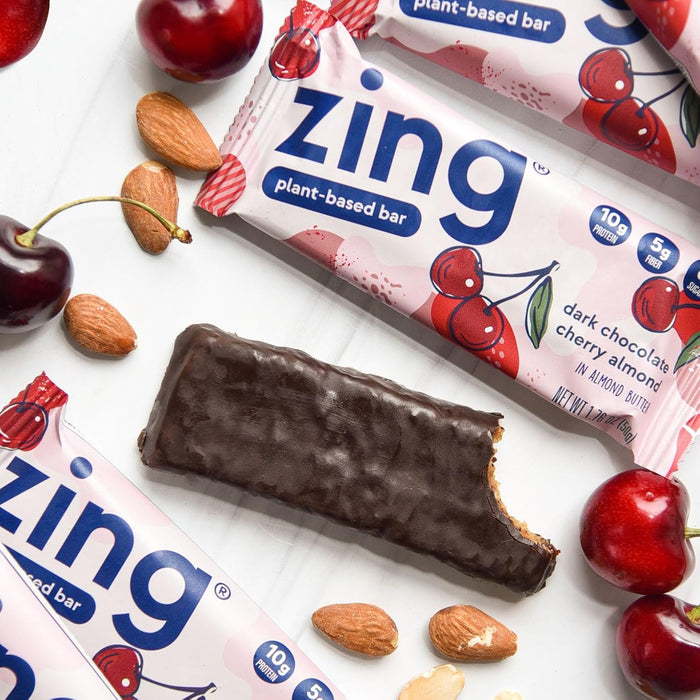 Zing Bar  Dark Chocolate Cherry Almond Vitality   1.76 Oz