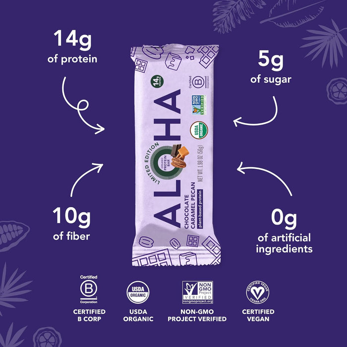 O2 Chocolate Bar Aloha Bar Og2 Chocolate Carmel Pecan 1.98 Oz — Mega Green Food