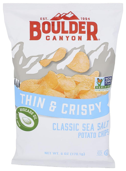 Boulder Canyon  Thin & Crispy Potato Chips Classic Sea Salt  6 Oz