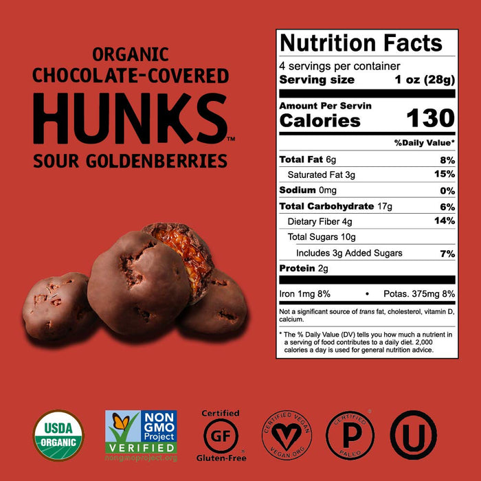 Hu Kitchen  Organic Hunks Chocolate Covered Goldenberry   4 Oz