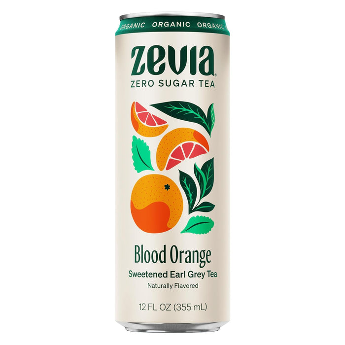 Zevia  Organic Zero Calorie Sweetened Earl Grey Tea Blood Orange  12 Fl Oz