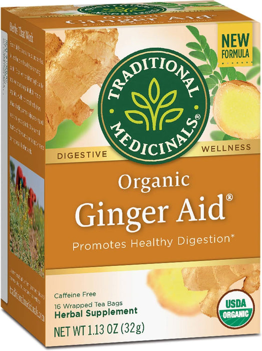 Traditional Medicinals  Organic Ginger Aid Herbal Tea  Tea Bags  16 Bag