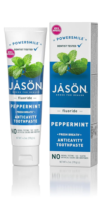 JASON NATURAL COSMETICS Fluoride Free Powersmile Toothpaste, 4.2 OZ