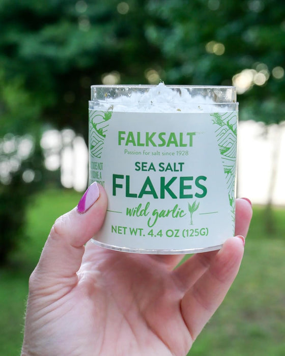 Falksalt  Wild Garlic Natural Sea Salt Flakes  4.4 Oz