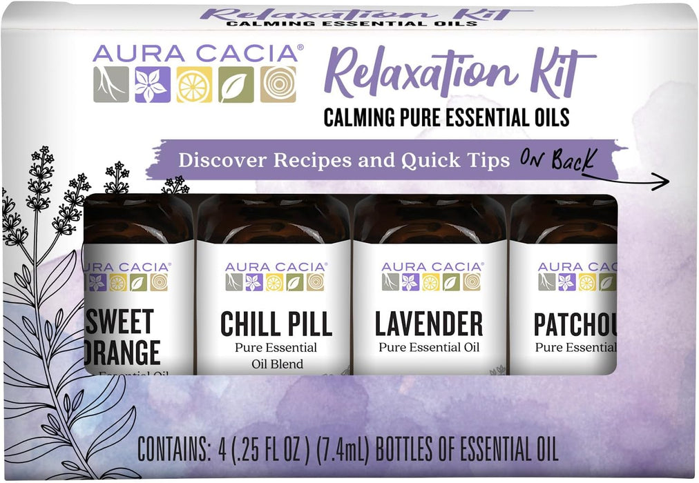 Aura Cacia  Discover Relaxation Essential Oil Kit Each Of 4/  1 Each  4/.25 Fl Oz