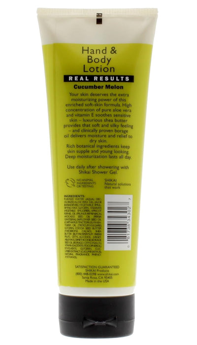 Shikai  Moisturizing And Body Lotion Cucumber Melon  1 Each  8 Oz