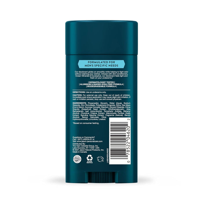 Jason Natural Products Deodorant Stk Ocean Min Eucl  1 Each  2.5 Oz