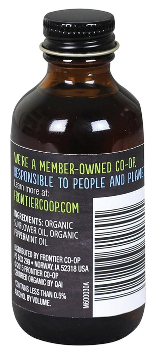 Frontier Nat Prod Co-Op  Organic Peppermint Flavor Alcohol Free  1 Each  2 Oz