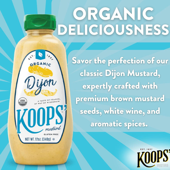 Koops' Organic Dijon Mustard Gluten Free 12 oz