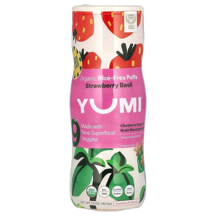 Yumi Organic Strawberry Basil Rice-Free Puffs 1.5 OZ