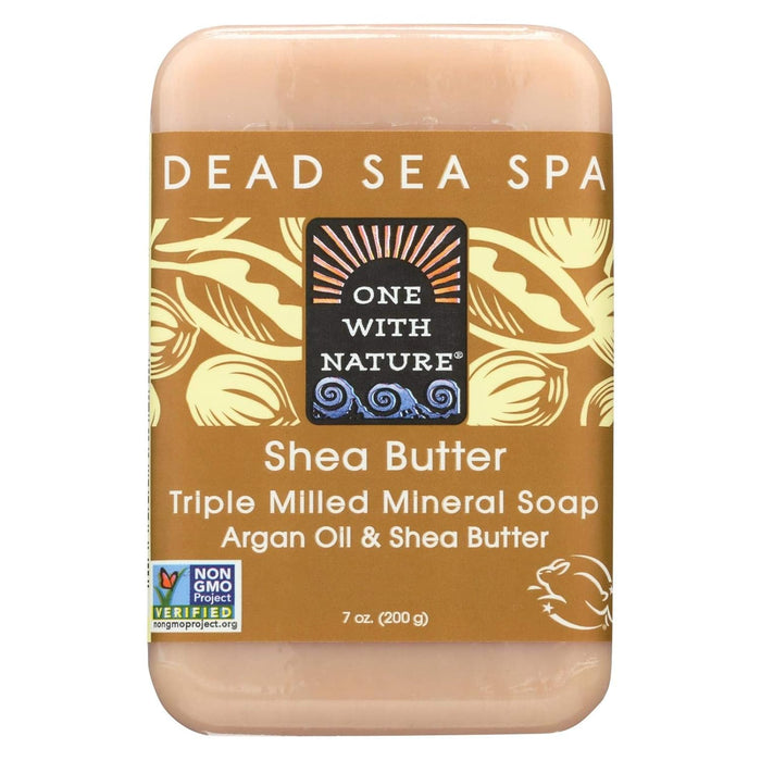 One With Nature Dead Sea Spa Shea Butter Triple Milled Bar Soap 7 Oz