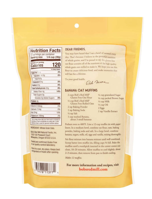 Bob'S Red Mill  Oat Flour Gluten Free   18 Oz