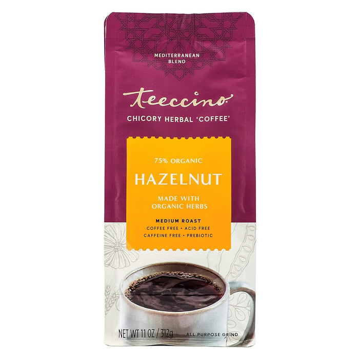 Teeccino  Mediterranean Herbal Coffee Hazelnut   11 oz