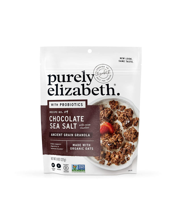 Purely Elizabeth  Granola Chocolate Sea Salt Probiotic Pouch   8 Oz