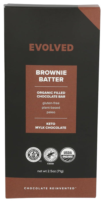 Evolved  Organic Chocolate Bar Keto Brownie Batter   2.5 Oz