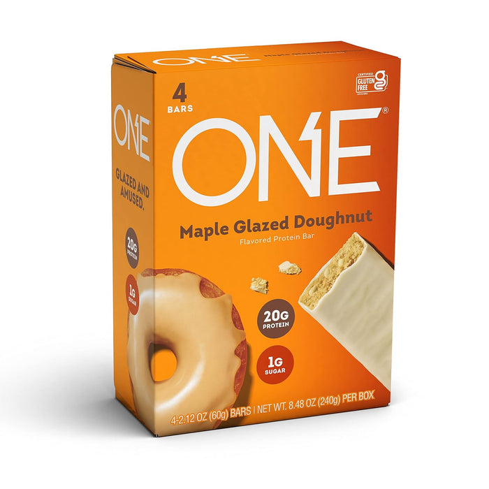 One  Flavored Protein Bar Maple Glazed Doughnut 4/2.12 Oz   8.48 Oz