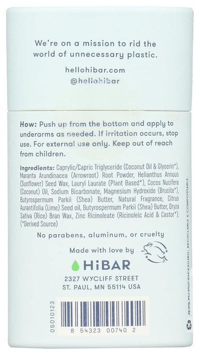 Hibar  Inc  Fresh Rain And Cucumber Deodorant  1 Each  2.25 Oz