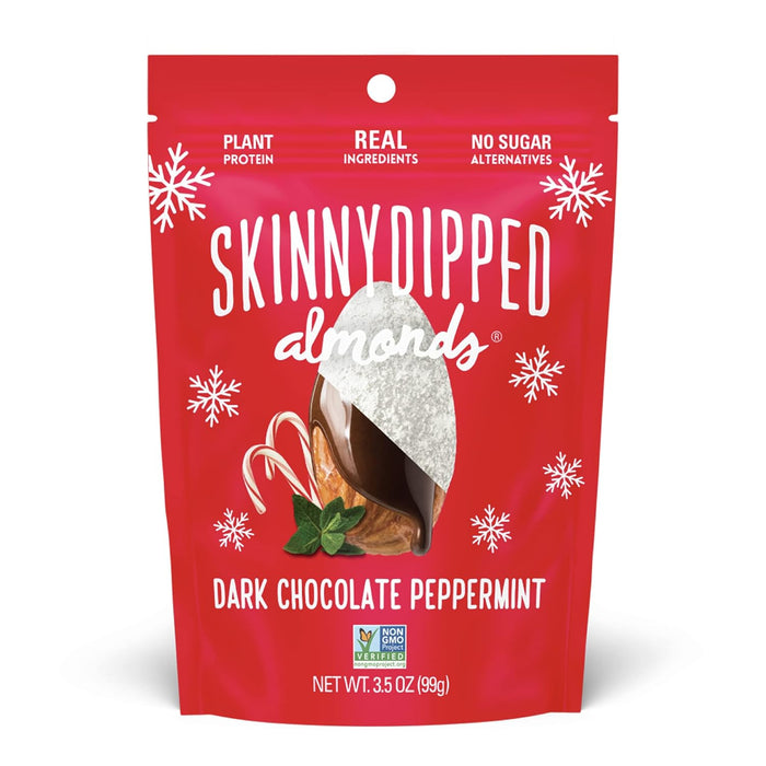 Skinnydipped  Dark Chocolate Peppermint Dipped Almonds   3.5 Oz