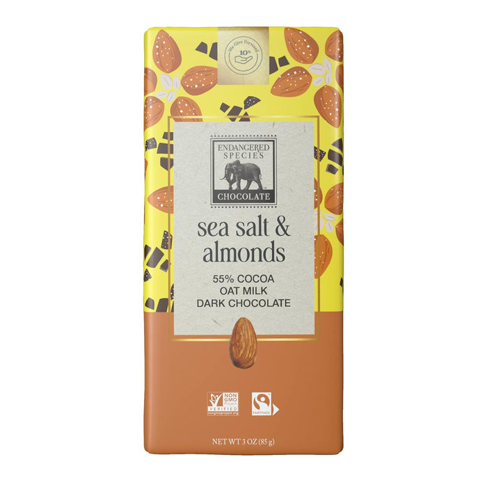 Endangered Species  Oat Milk Sea Salt  Almonds And Dark Chocolate   3 Oz