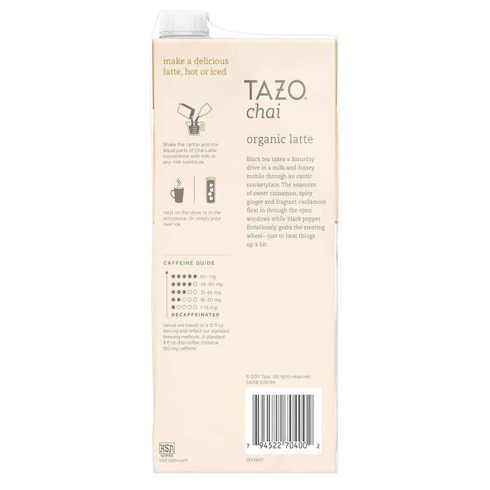 Tazo  Organic Chai Latte Spiced Concentrate  32 Fl Oz